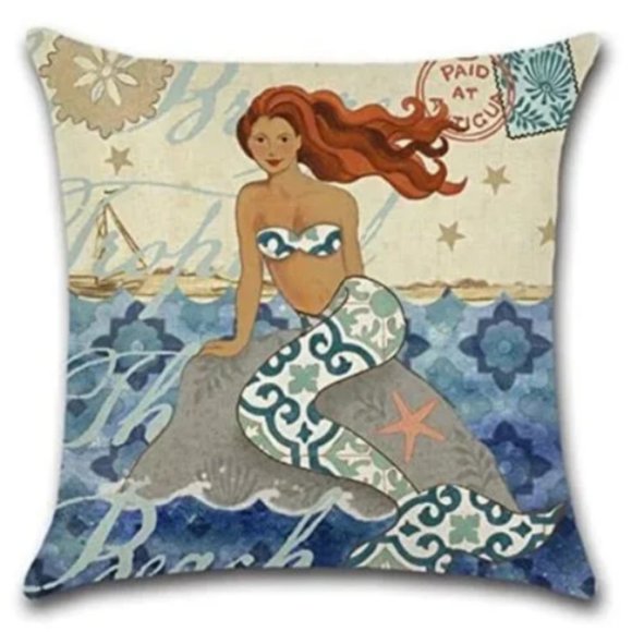 Mermaid Throw Pillow cover - Picture 1 of 4